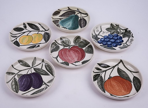 6 platos de cerámica Wächtersbach, platos de fruta, platos para tartas