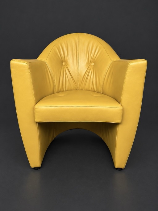 Fauteuil Leolux Carabita Cuir Jaune