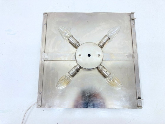 Image 1 of Square illuminated wall mirror by Bakalowits 60s design