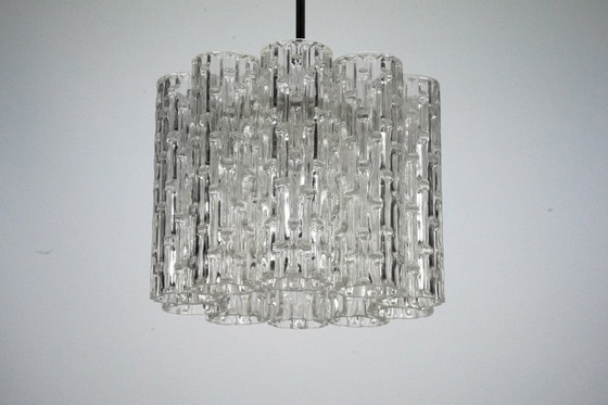 Image 1 of Mid-Century Pendant in Murano Glass Elements and Chrome, Italy 1960s