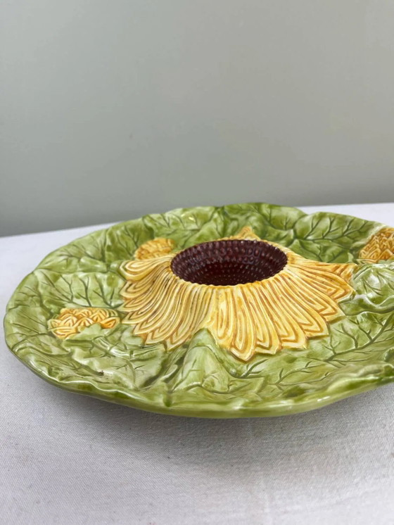 Teller Barbotine Sonnenblumen – Geschirr, Porcelain, Vintage (photo 3 of 6)