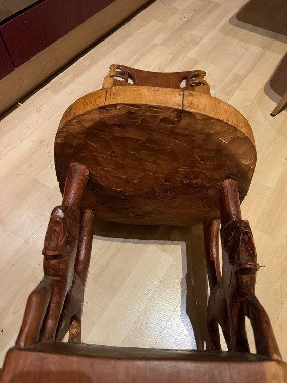 2 Sedie in Legno Massiccio Stile Senufo – Sgabelli (photo 3 of 5)