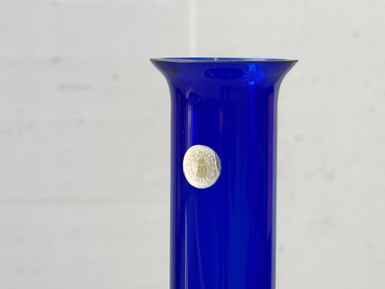 Image 1 of Jarrón azul cobalto de vidrio soplado a mano, década de 1970.