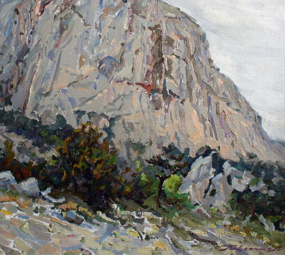 Original Oil Painting Landscape Nature Rocky Mountain – Paintings & Drawings, Canvas (photo 5 of 5)
