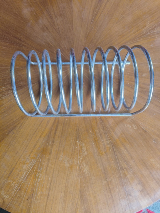 Image 1 of Vintage newspaper holder spiral chrome