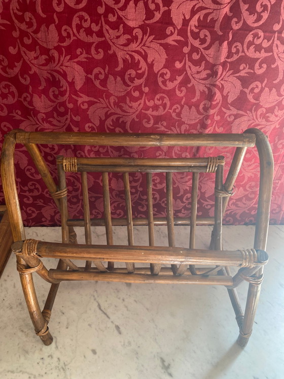 Vintage rattan magazine rack, 1960s-1970s – Decorative Objects (photo 2 of 5)
