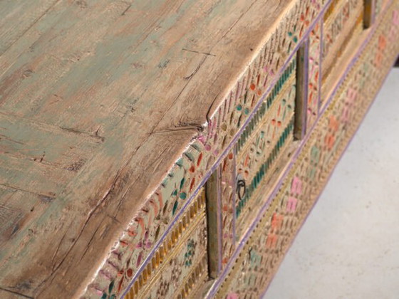 Credenza antica dipinta in legno di pino – Xinjiang, circa 1930 – Credenze con vetrina, Wood (photo 26 of 40)