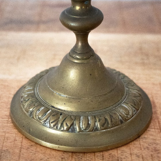 Antique French Brass Candlesticks, Late 19th Century – Candle holders (photo 5 of 8)