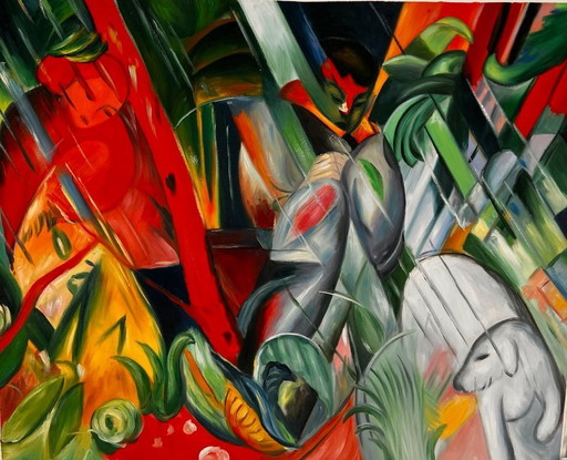 Frans Marc - In the Rain. Hand-painted artwork on canvas (delivered rolled up)