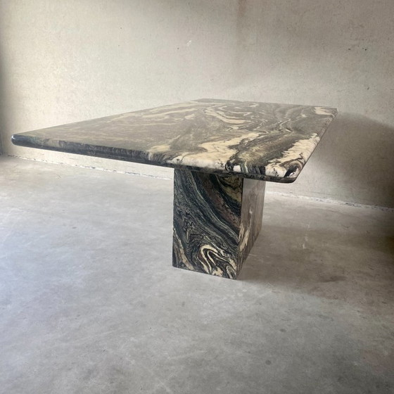 Image 1 of Large Cipollino Ondulato Marble Dining Table Italian Design