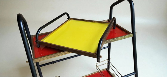 Credenza / Bar / Scaffale anni '60 – Carrelli bar, Metal, Glass, Vintage (photo 7 of 8)
