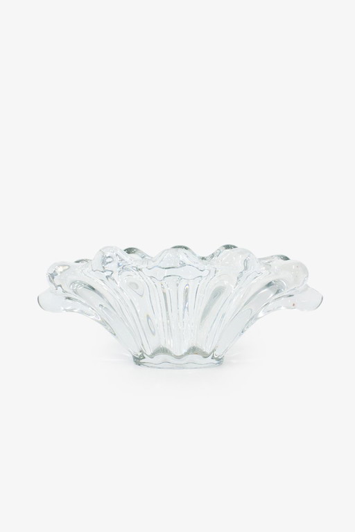 Coupe en verre d'art à l'uranium de Vannes-le-Châtel des années 60