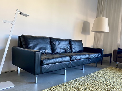 COR leather sofa, 3-seater, black