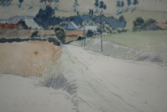 Image 1 of Morainvilliers, 1904 - Acquerello incorniciato.