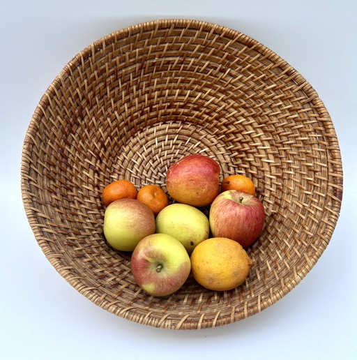 Handgeweven rotanmand – jaren 70-80