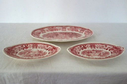 3 platos rojos de Villeroy & Boch Burgenland