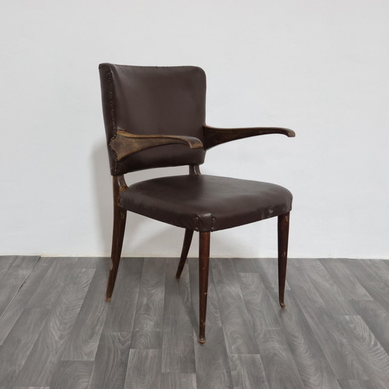 Image 1 of Guglielmo Ulrich Chair with Cantilever Armrests, 1950s, Rare Modern Design