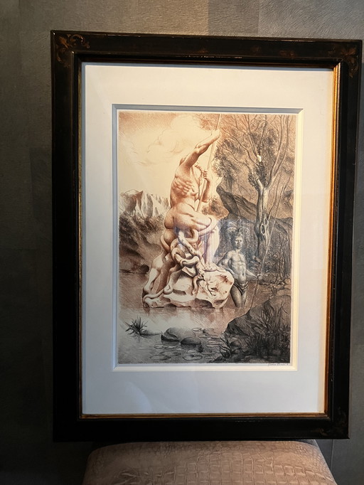 Giovanni Tommasi Lithografie Handgesigneerd 60x80 cm
