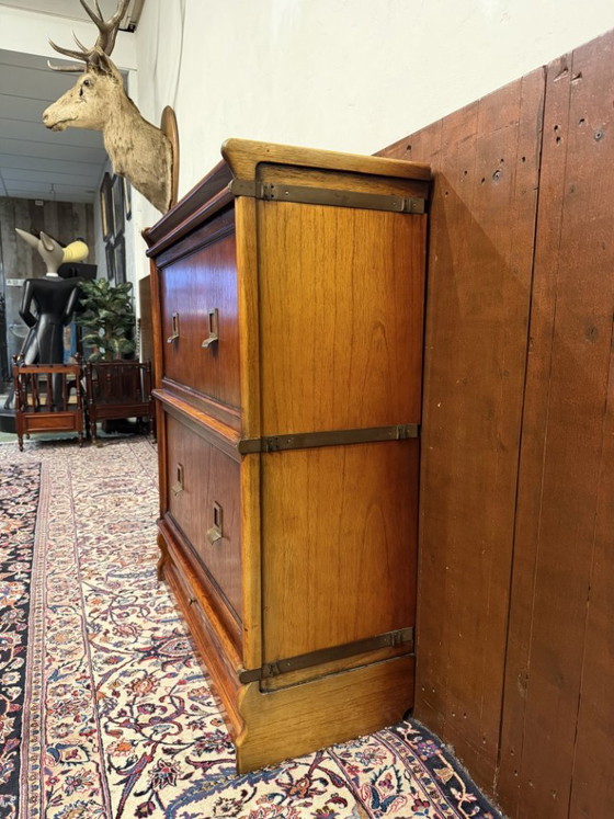 Original Globe Wernicke Filing Cabinet – Wood, Brass (photo 10 of 11)