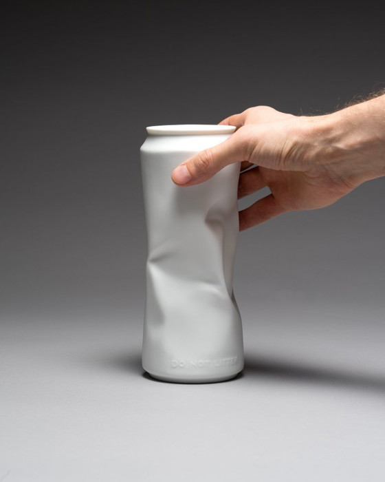 Image 1 of "Do Not Litter" Rosenthal Studio-Line Tin Can Vase TRIO 20cm 14cm 10cm Coca-Cola