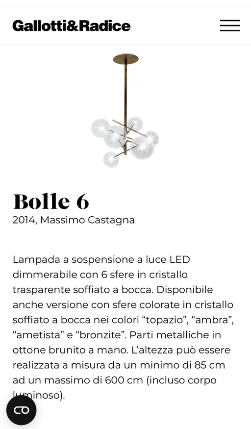 Gallotti & Radice Bolle 6 – Nieuw