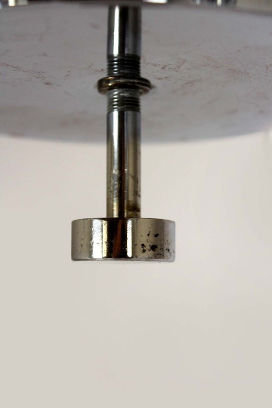 Image 1 of Lustre Art Déco Bauhaus chromé de Napako, ancienne Tchécoslovaquie, années 1940