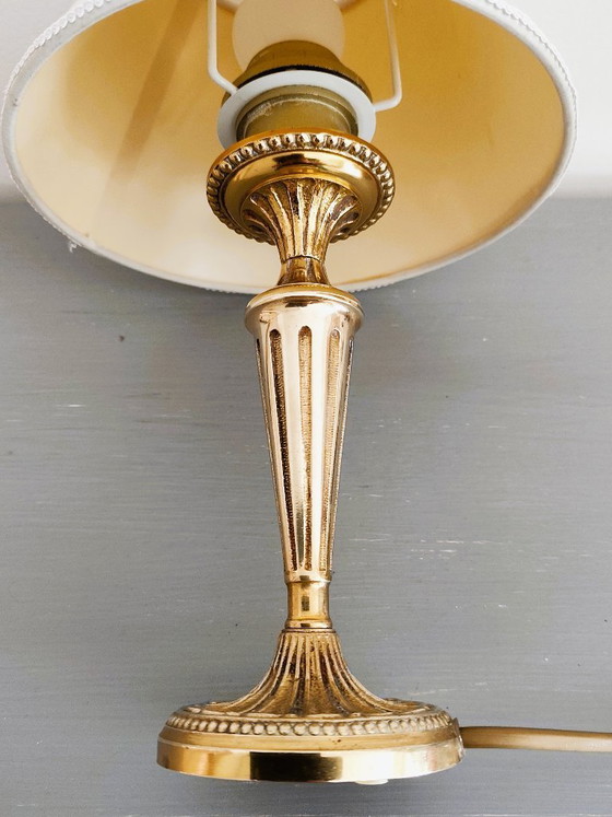 Antique Bronze Table Lamp – Textile (photo 6 of 11)