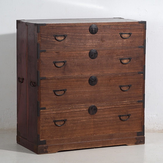 Antique Japanese Tansu chest of drawers - Meiji / Taishō Period (c. ) #29 – Iron (photo 4 of 40)