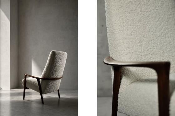 Image 1 of Poltrona Mid-Century vintage moderna in teak bianca, scandinava di Bröderna Andersson, anni '60