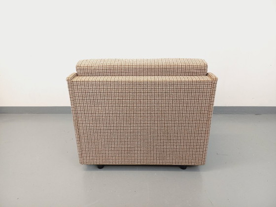 Image 1 of Large vintage armchair upholstered in wool fabric from the 1970s