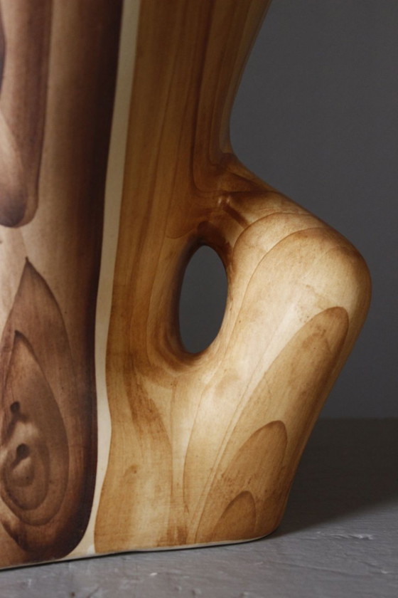 Image 1 of Grandjean Jourdan in Vallauris - Large satin-finish faux wood vase, France, 1950s