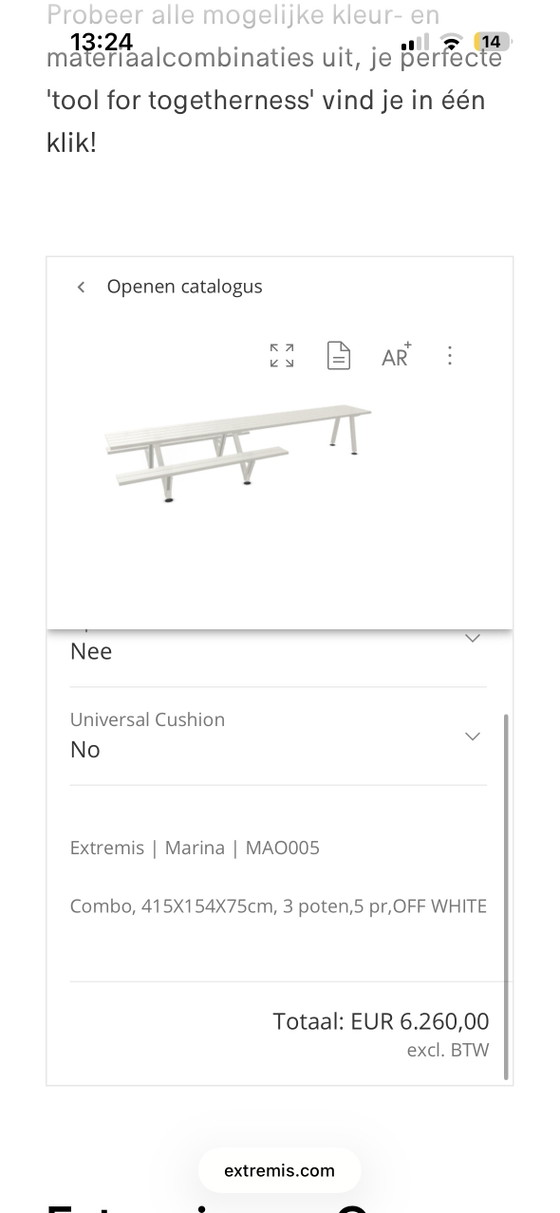 Set da esterno Extremis Marina Collection in bianco sporco, 415 cm – Panche da giardino, Metal, rvs (photo 3 of 7)