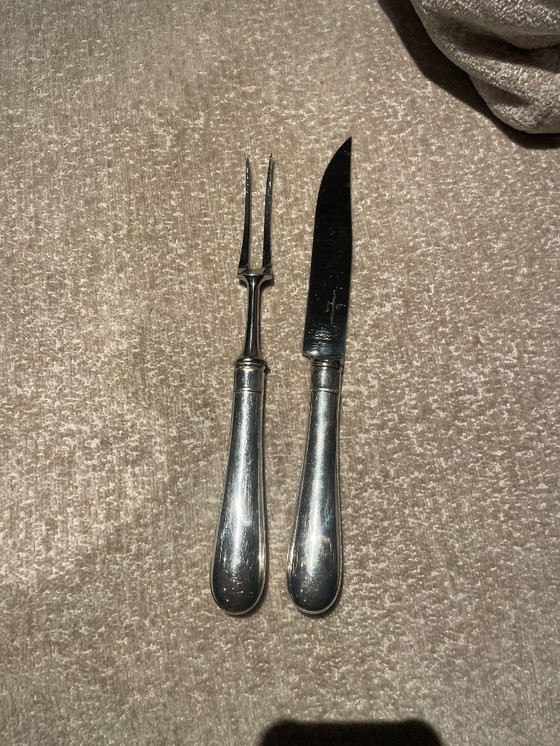 Image 1 of Van Kempen en begeer Hollands glad  voorsnijcouvert 2 delig zilver 