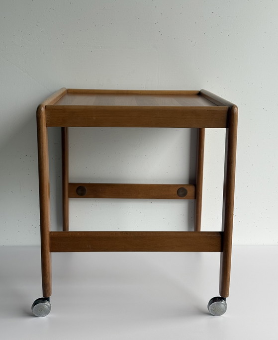 Vintage Danish design teak wood bar cart trolley 1960s, Metal, Brown (photo 4 of 15)