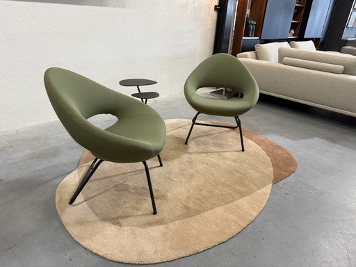2 Artifort Shark Lounge fauteuils Groen stof 