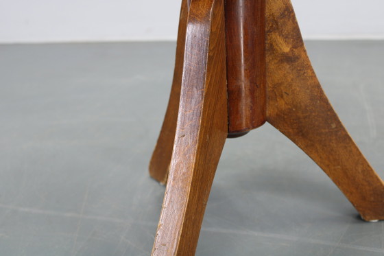 Image 1 of 1950s Piano Bentwood Beech Stool, Czechoslovakia
