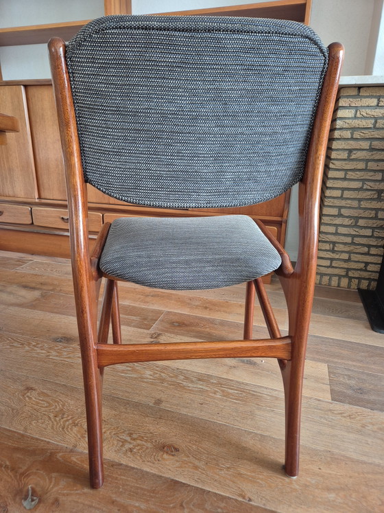 Sedie da pranzo vintage design danese – Set di 4 – Teak – Anni '60/'70 – Textile, Wood (photo 6 of 7)