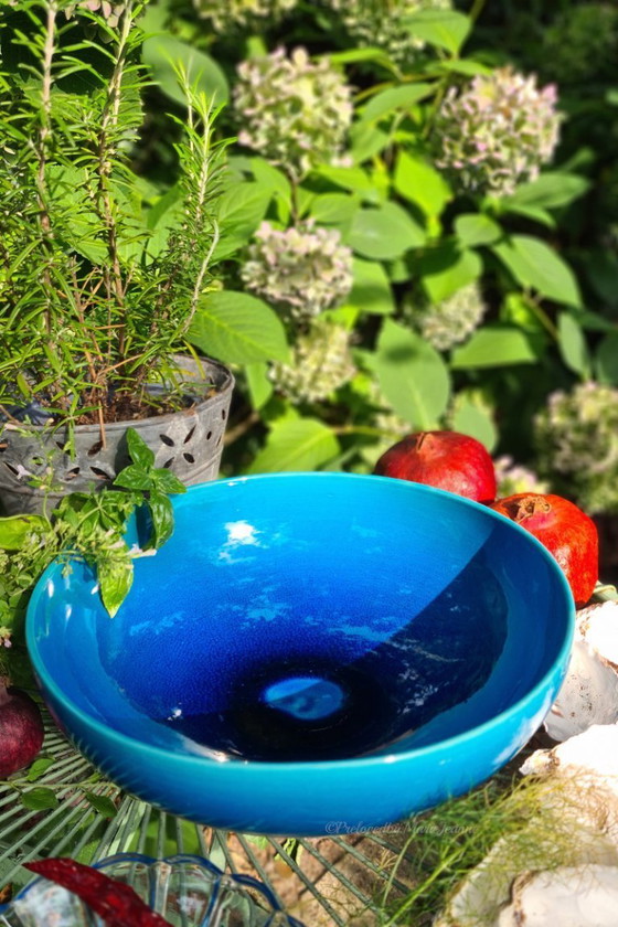 Image 1 of 1x Carl-Harry Stalhåne per Rörstrand, bellissima ciotola smaltata all'uovo blu