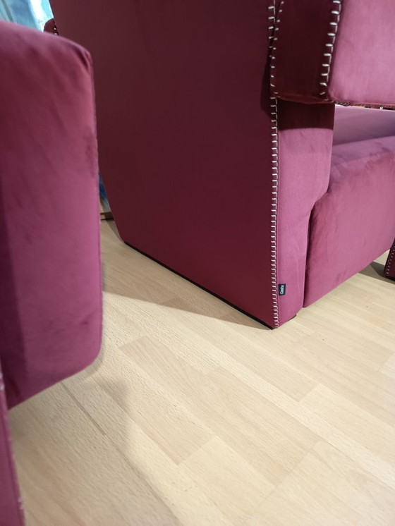 Image 1 of CASSINA 2X Poltrone 637 UTRECHT  (NUOVE MAI USATE) in Velluto 13L Ortigia/Plum con Cuciture in filo Naturale a punta Cavallo