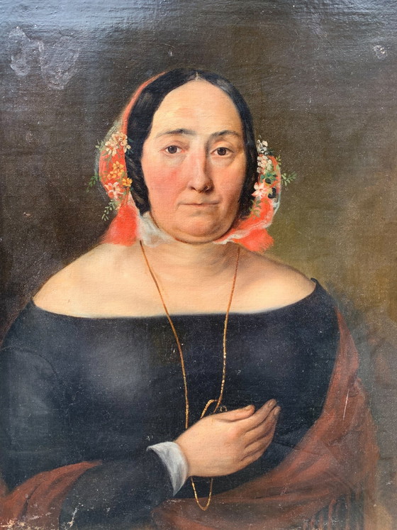 19th Century Oil on Canvas Portrait of a Lady, Paintings & Drawings (photo 4 of 7)