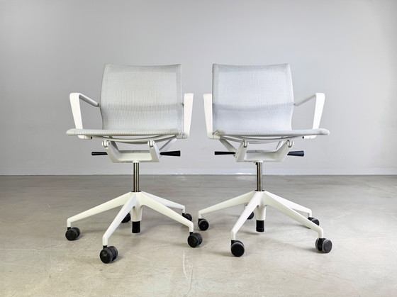 Image 1 of 2er Set Vitra Bürostühle Physix Trioknit grau grey Bürostuhl weiß