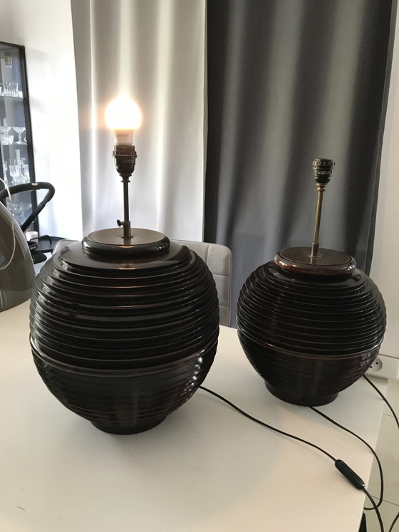 Par de grandes LUZ Intérieurs / Minibas Lámparas de mesa XXL (Diferentes Tamaños) – Brass, Ceramic (photo 9 of 9)