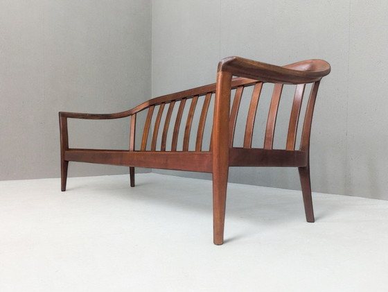 Image 1 of Wilhelm Knoll Mid Century Kersenhouten Sofa, Duitsland, 1960