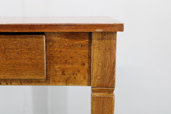 Image 1 of Gerestaureerde antieke eiken tafel uit 1930, Tsjecho-Slowakije