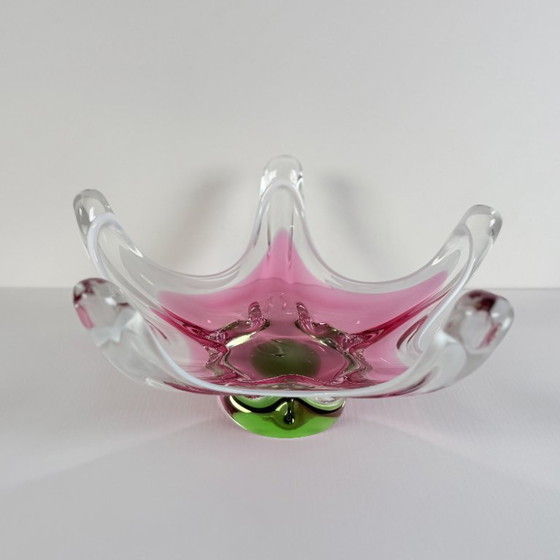 Image 1 of Grande ciotola di vetro di Boemia a forma di stella, Josef Hospodka