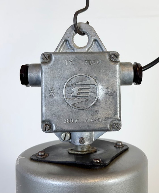 Image 1 of Industrial Grey Hammer Paint Pendant Lamp from Elektrosvit, 1960s
