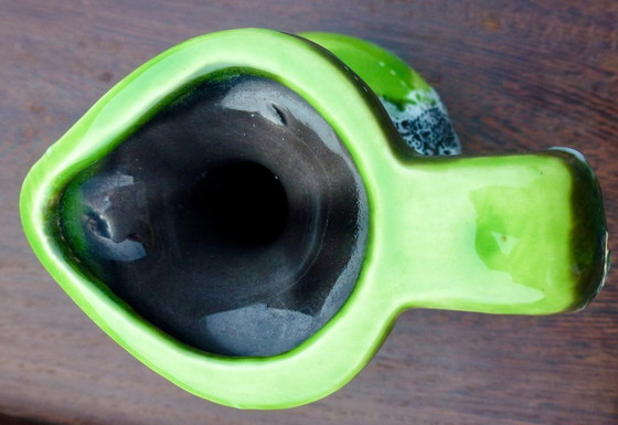 Image 1 of "Fat Lava" Vallauris vase with drip glaze.