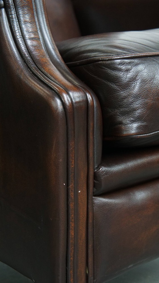 Image 1 of 2x Rundleren Oorfauteuil in Engelse Stijl