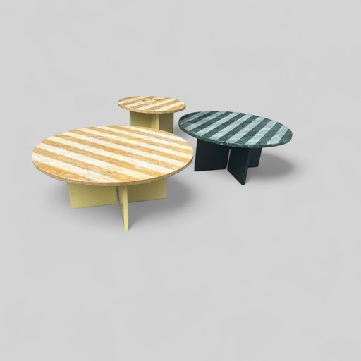 Ensemble de 3 tables basses Sédiment par Studio Beseau Marguerre pour Favi
