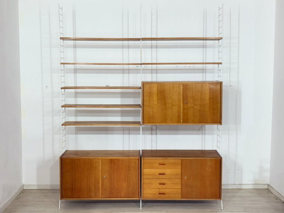 Image 1 of Mid-century string shelving / vintage wall shelf / Sybille 314 living room wall unit / living room wall unit